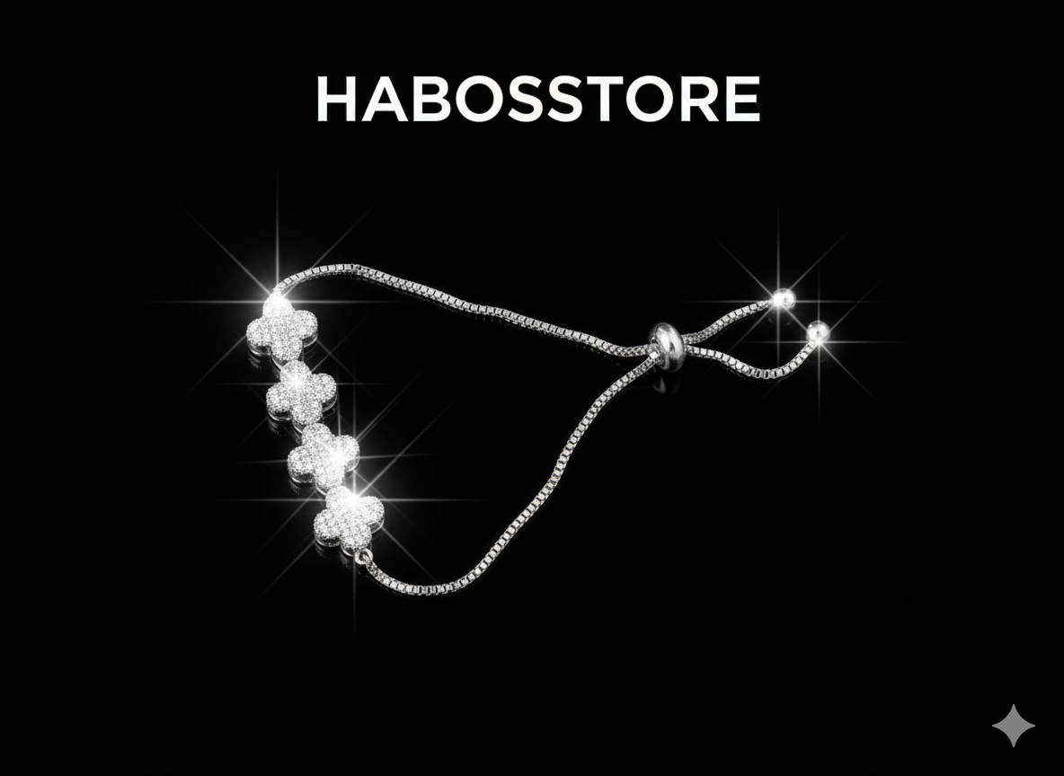 “Lucky Clover” Yonca Zirkon Taşlı Kadın Bileklik Habos Store