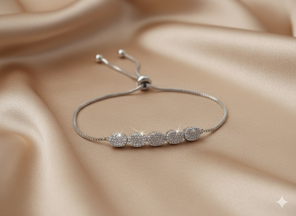 “Glitter Circle” Yuvarlak Taşlı Parıltılı Kadın Bileklik Habos Store