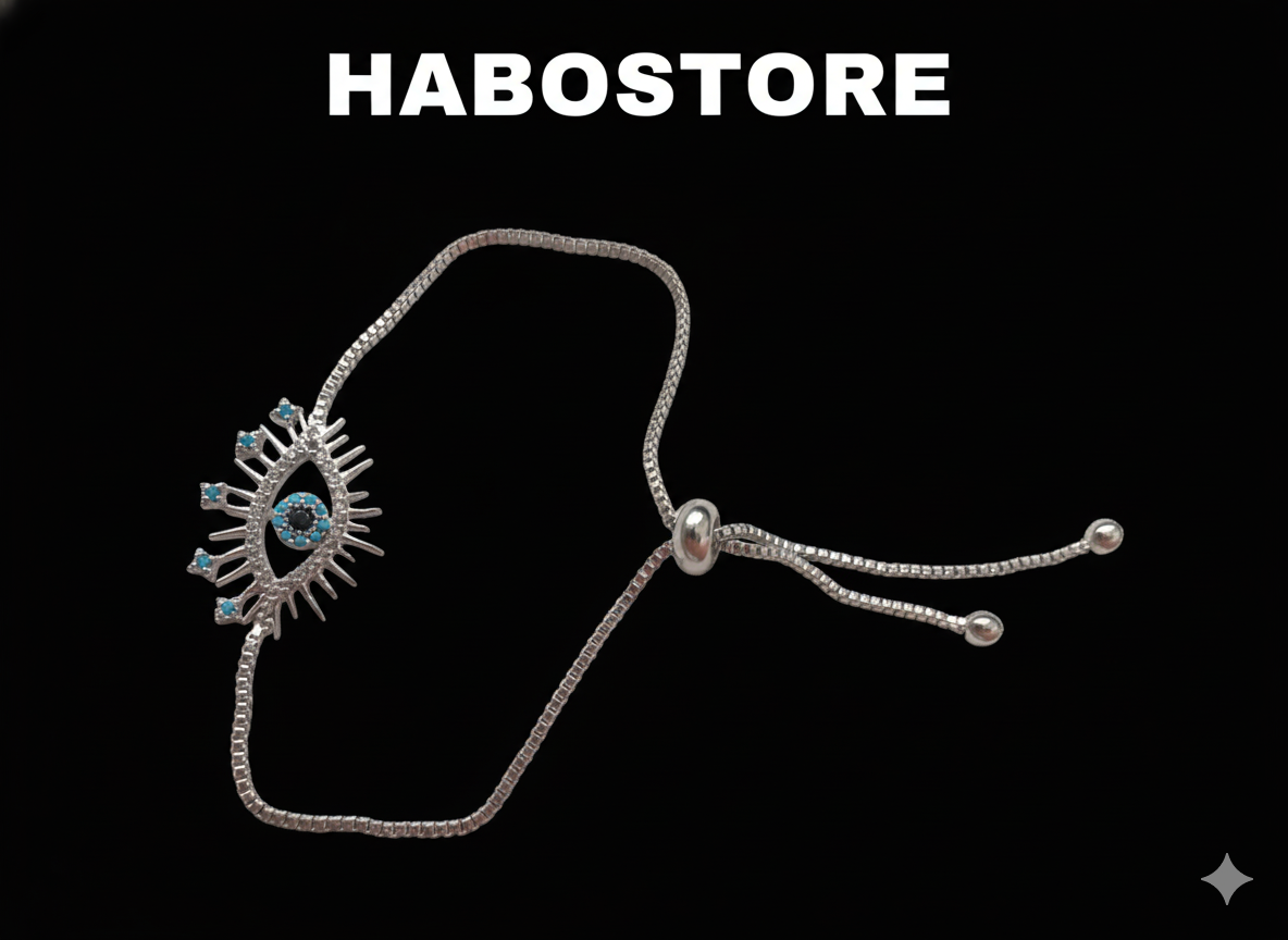 “Blue Eye” Tek Göz Mavi Taşlı Zirkon Kadın Bileklik Habos Store