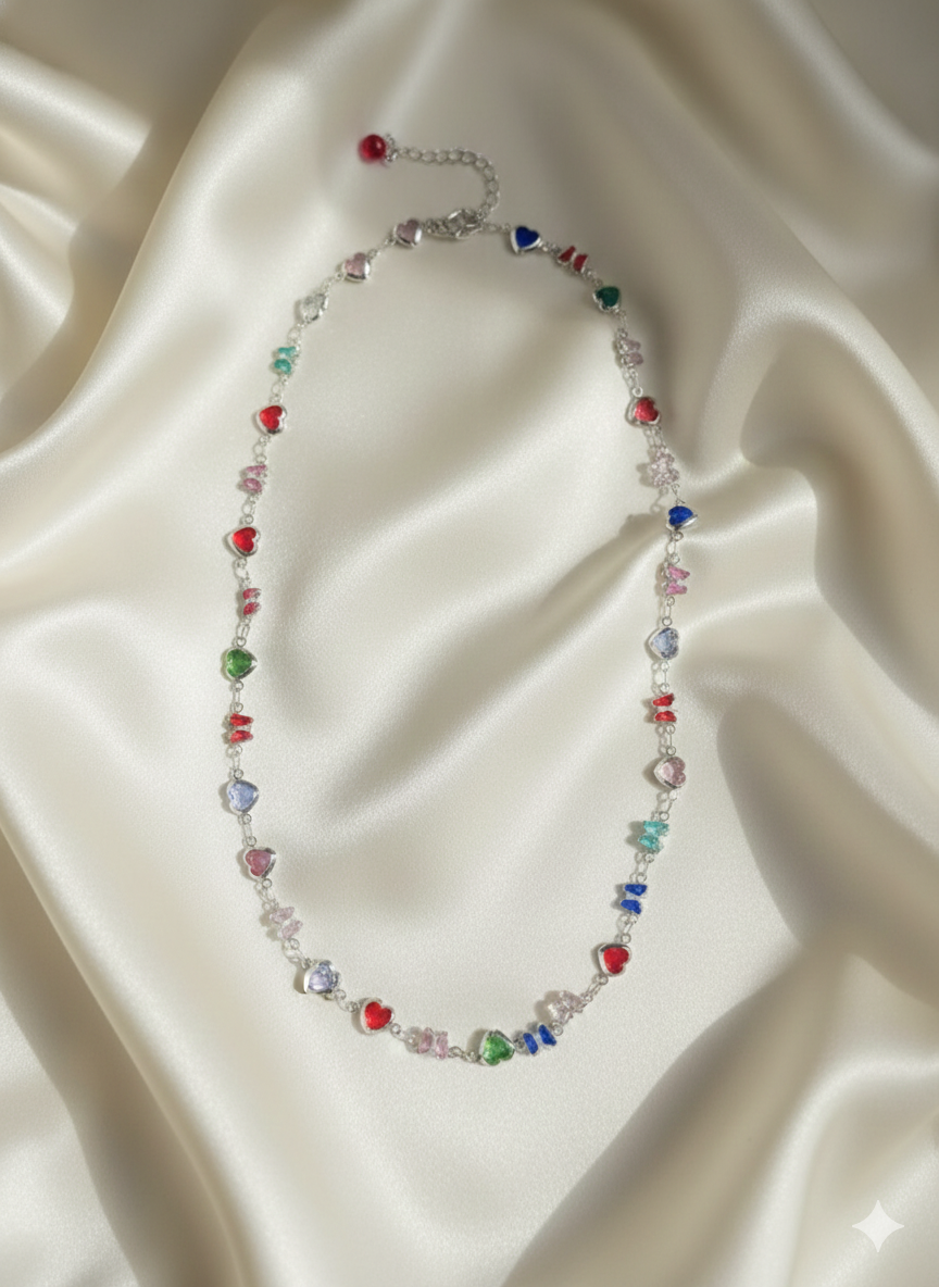 “Rainbow Spark” Renkli Taşlı Kadın Kolye Habos Store