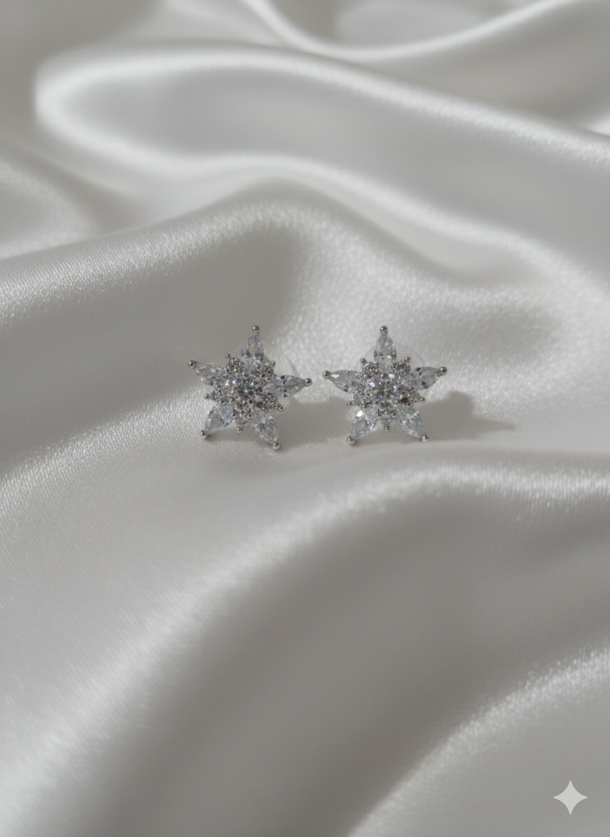 “Stellar Glow” Yıldız Modeli Parıltılı Kadın Küpe Habos Store